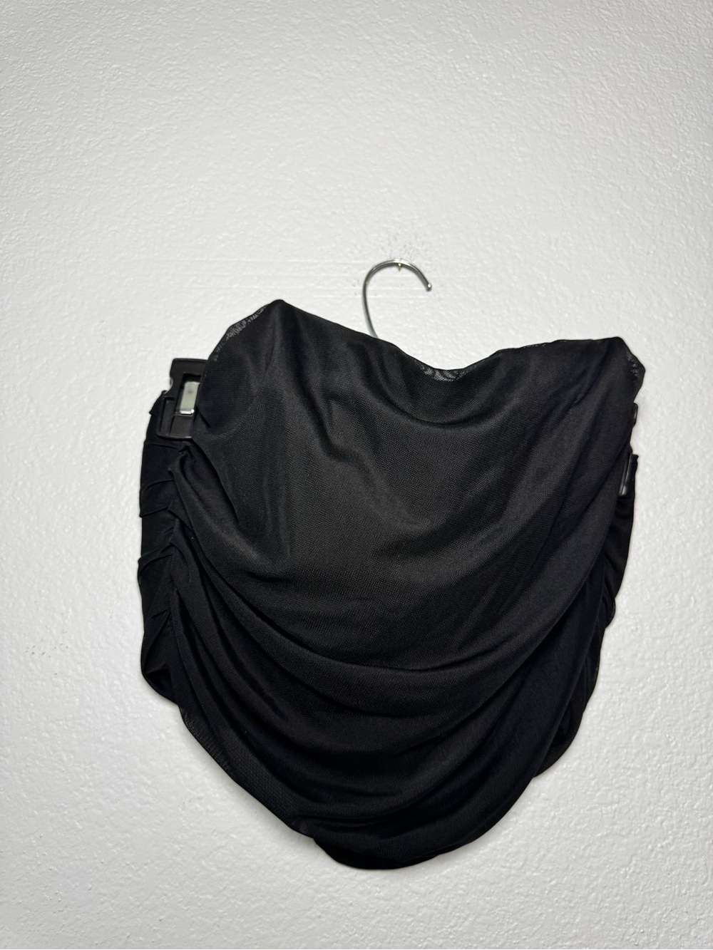 Black Draped Bustier Top